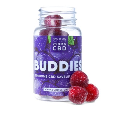 Bonbons CBD à la Myrtille 250mg de CBD Buddies - CBD.fr