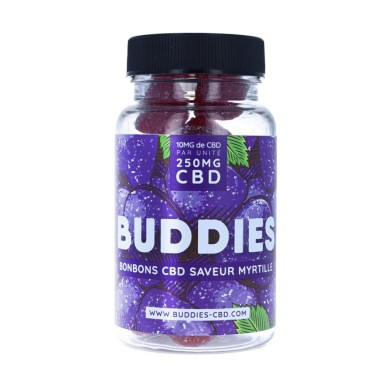 Bonbons CBD à la Myrtille 250mg de CBD Buddies - CBD.fr